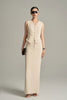 Donna Hourglass V-Neck Ivory Twill Waistcoat
