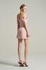 Mini Corset Dress Ruffled Sleeves With Radiant Crystal Embellishment