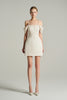 Mini Corset Dress Ruffled Sleeves With Radiant Crystal Embellishment
