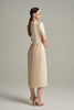 Pleated Ivory Dress With Crystal