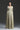 Silk taffeta A-line dress with a square neckline with crystal embellishments waist
