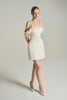 Mini Corset Dress Ruffled Sleeves With Radiant Crystal Embellishment